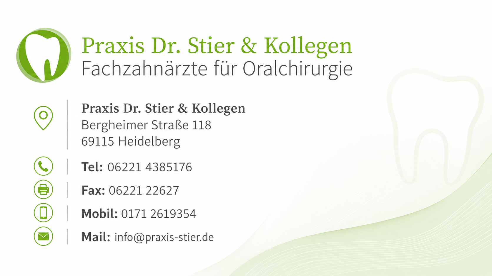 Webvisitenkarte Praxis Dr. Stier & Kollegen